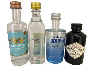 Mini bar set 4 mignonnettes Gin: Silent Pool-Poseidon-Jodhpur-Hendrick's