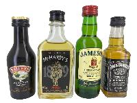 Mini bar set 4 mignonnettes whisky: Bailey's- Mac Harry-Jameson-Jack daniel's