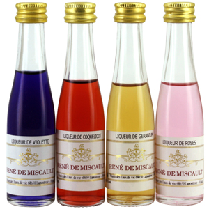 Tasting Box 4 mignonnettes liqueurs de fleurs Miscault