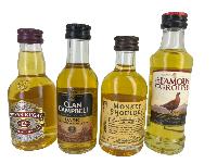 Mini bar set 4 mignonnettes whisky: Chivas-Clan Campbell-Monkey Shoulder-Famous Grouse
