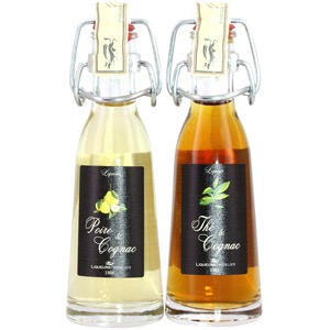 Duo de mignonnettes liqueur th & poire cognac Fisselier