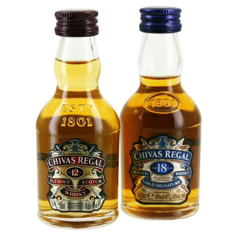 Duo de mignonnettes de Whisky Chivas 12 ans & 18 ans