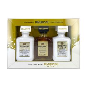 Box 3 mignonnettes d'Amaretto DISARONNO 5 cl 28° "VELVET"