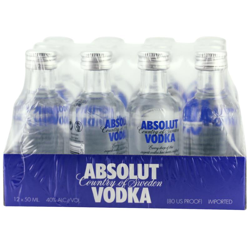 Box 12 de Vodka Absolut 5 cl 40°