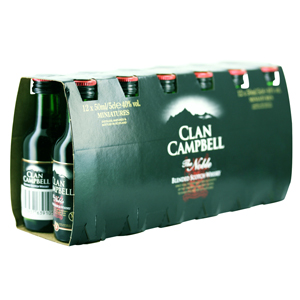 Box 12 Mignonnettes de Whisky Clan Campbell 5 cl 40°