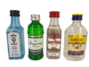 Mini bar set 4 mignonnettes Gin: Bombay-Tanqueray-Beefeater-Gordon's