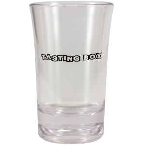 Shooter plastique incassable 3 cl avec marquage TASTING BOX